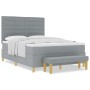 Cama Box Spring con Colchón y Banco Gris Claro 140x200 cm Tela de , Camas y somieres - Ref: Foro24-3344226, Precio: 549,00 €,...