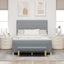 Cama Box Spring con Colchón y Banco Gris Claro 140x200 cm Tela de , Camas y somieres - Ref: Foro24-3344226, Precio: 549,00 €,...