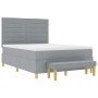 Cama Box Spring con Colchón y Banco Gris Claro 140x200 cm Tela de , Camas y somieres - Ref: Foro24-3344226, Precio: 549,00 €,...