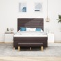 Cama con Box Spring con Colchón y Banco Marrón Oscuro 140x200 cm Tela de , Camas y somieres - Ref: Foro24-3344229, Precio: 54...