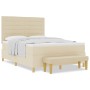 Cama con Base con Colchón y Banco Crema 140x200 cm Tela de , Camas y somieres - Ref: Foro24-3344231, Precio: 581,13 €, Descue...