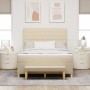 Cama con Base con Colchón y Banco Crema 140x200 cm Tela de , Camas y somieres - Ref: Foro24-3344231, Precio: 581,13 €, Descue...