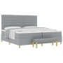 Cama Box Spring con colchón y banco Gris Claro 200x200 cm Tela de , Camas y somieres - Ref: Foro24-3344247, Precio: 778,85 €,...