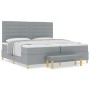 Cama Box Spring con colchón y banco Gris Claro 200x200 cm Tela de , Camas y somieres - Ref: Foro24-3344247, Precio: 778,85 €,...