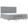 Cama Box Spring con colchón y banco Gris Claro 200x200 cm Tela de , Camas y somieres - Ref: Foro24-3344247, Precio: 778,85 €,...