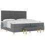 Cama con somier con colchón y banco gris oscuro 200x200 cm de tela de , Camas y somieres - Ref: Foro24-3344248, Precio: 745,9...