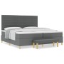 Cama con somier con colchón y banco gris oscuro 200x200 cm de tela de , Camas y somieres - Ref: Foro24-3344248, Precio: 745,9...