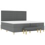 Cama con somier con colchón y banco gris oscuro 200x200 cm de tela de , Camas y somieres - Ref: Foro24-3344248, Precio: 745,9...