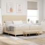 Cama con somier y colchón con banco Crema 200x200 cm Tela de , Camas y somieres - Ref: Foro24-3344252, Precio: 743,73 €, Desc...