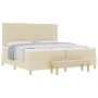 Cama con somier y colchón con banco Crema 200x200 cm Tela de , Camas y somieres - Ref: Foro24-3344252, Precio: 743,73 €, Desc...