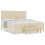 Cama con somier y colchón con banco Crema 200x200 cm Tela de , Camas y somieres - Ref: Foro24-3344252, Precio: 743,73 €, Desc...
