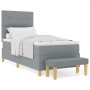 Cama Box Spring con Colchón y Banco Gris Claro 90x200 cm Tela de , Camas y somieres - Ref: Foro24-3344268, Precio: 367,53 €, ...