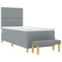 Cama Box Spring con Colchón y Banco Gris Claro 90x200 cm Tela de , Camas y somieres - Ref: Foro24-3344268, Precio: 367,53 €, ...