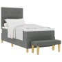 Cama Box Spring con colchón y banco Gris Oscuro 90x200 cm Tela de , Camas y somieres - Ref: Foro24-3344269, Precio: 391,51 €,...