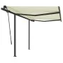 Toldo manual retráctil con postes color crema 3,5x2,5 m de vidaXL, Toldos - Ref: Foro24-3070117, Precio: 342,16 €, Descuento: %