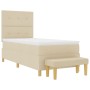 Cama Box Spring con colchón y banco Crema 90x200 cm Tela de , Camas y somieres - Ref: Foro24-3344273, Precio: 364,16 €, Descu...