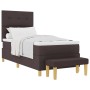 Cama Box Spring con colchón y banco Marrón Oscuro 100x200 cm Tela de , Camas y somieres - Ref: Foro24-3344278, Precio: 410,47...