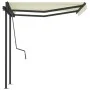 Toldo manual retráctil con postes color crema 3,5x2,5 m de vidaXL, Toldos - Ref: Foro24-3070117, Precio: 342,16 €, Descuento: %