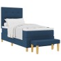 Cama Box Spring con Colchón y Banco Azul 100x200 cm Tela de , Camas y somieres - Ref: Foro24-3344281, Precio: 379,20 €, Descu...