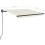 Toldo manual retráctil con postes color crema 3,5x2,5 m de vidaXL, Toldos - Ref: Foro24-3070117, Precio: 342,16 €, Descuento: %