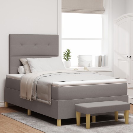 Cama con Somier de con Colchón y Banco Taupe 120x200 cm Tela de , Camas y somieres - Ref: Foro24-3344293, Precio: 448,57 €, D...