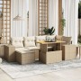 Set sofás de jardín 7 piezas y cojines ratán sintético beige en Conjuntos de jardín | Comprar online en Foru.es