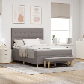 Cama con Somier con Colchón y Banco Taupe 140x190 cm Tela de , Camas y somieres - Ref: Foro24-3344300, Precio: 552,45 €, Desc...