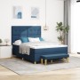 Cama Box Spring con colchón y banco Azul 140x190 cm Tela de , Camas y somieres - Ref: Foro24-3344302, Precio: 561,36 €, Descu...