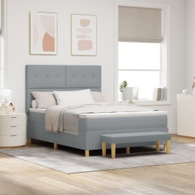 Cama con Base y Colchón y Banco Gris Claro 140x200 cm Tela de , Camas y somieres - Ref: Foro24-3344303, Precio: 536,86 €, Des...