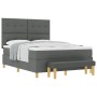 Cama con somier con colchón y banco gris oscuro 140x200 cm tela de , Camas y somieres - Ref: Foro24-3344304, Precio: 532,84 €...