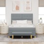Cama con Base y Colchón y Banco Gris Claro 140x200 cm Tela de , Camas y somieres - Ref: Foro24-3344303, Precio: 536,86 €, Des...