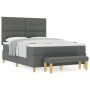 Cama con somier con colchón y banco gris oscuro 140x200 cm tela de , Camas y somieres - Ref: Foro24-3344304, Precio: 532,84 €...