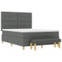 Cama con somier con colchón y banco gris oscuro 140x200 cm tela de , Camas y somieres - Ref: Foro24-3344304, Precio: 532,84 €...
