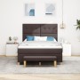 Cama con somier con colchón y banco Marrón Oscuro 140x200 cm Tela de , Camas y somieres - Ref: Foro24-3344306, Precio: 543,68...