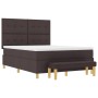 Cama con somier con colchón y banco Marrón Oscuro 140x200 cm Tela de , Camas y somieres - Ref: Foro24-3344306, Precio: 543,68...