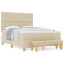 Cama con base y colchón crema 140x200 cm tela de , Camas y somieres - Ref: Foro24-3344308, Precio: 576,29 €, Descuento: %