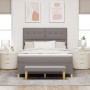 CamaBox Spring con Colchón y Banco Taupe 160x200 cm Tela de , Camas y somieres - Ref: Foro24-3344314, Precio: 634,54 €, Descu...