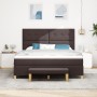 Cama con somier y colchón y banco marrón oscuro 180x200 cm de tela de , Camas y somieres - Ref: Foro24-3344320, Precio: 644,6...