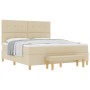 Cama con somier con colchón y banco Crema 180x200 cm de tela de , Camas y somieres - Ref: Foro24-3344322, Precio: 692,81 €, D...