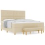 Cama con somier con colchón y banco Crema 180x200 cm de tela de , Camas y somieres - Ref: Foro24-3344322, Precio: 692,81 €, D...