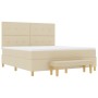 Cama con somier con colchón y banco Crema 180x200 cm de tela de , Camas y somieres - Ref: Foro24-3344322, Precio: 692,81 €, D...