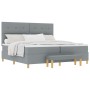 Cama con somier y colchón con banco gris claro 200x200 cm de tela de , Camas y somieres - Ref: Foro24-3344324, Precio: 758,09...