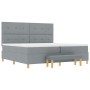 Cama con somier y colchón con banco gris claro 200x200 cm de tela de , Camas y somieres - Ref: Foro24-3344324, Precio: 758,09...