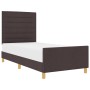 Estructura de Cama en Marrón Oscuro, 80x200 cm, Tela de , Camas y somieres - Ref: Foro24-3344609, Precio: 164,08 €, Descuento: %