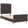 Estructura de Cama en Marrón Oscuro, 80x200 cm, Tela de , Camas y somieres - Ref: Foro24-3344609, Precio: 164,08 €, Descuento: %