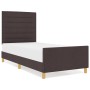 Estructura de Cama en Marrón Oscuro, 80x200 cm, Tela de , Camas y somieres - Ref: Foro24-3344609, Precio: 164,08 €, Descuento: %