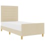 Marco de Cama en Crema, 80x200 cm, Tela de , Camas y somieres - Ref: Foro24-3344611, Precio: 146,24 €, Descuento: %