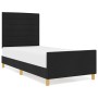 Estructura de cama de tela negra 90x190 cm de , Camas y somieres - Ref: Foro24-3344615, Precio: 151,59 €, Descuento: %
