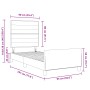 Estructura de cama de tela negra 90x190 cm de , Camas y somieres - Ref: Foro24-3344615, Precio: 151,59 €, Descuento: %