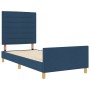 Estructura de cama Azul 90x190 cm Tela de , Camas y somieres - Ref: Foro24-3344619, Precio: 156,28 €, Descuento: %